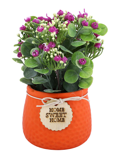 Red 1 Pieces Violet Artificial Plant With Pot