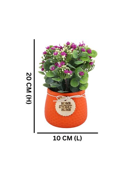 Red 1 Pieces Violet Artificial Plant With Pot