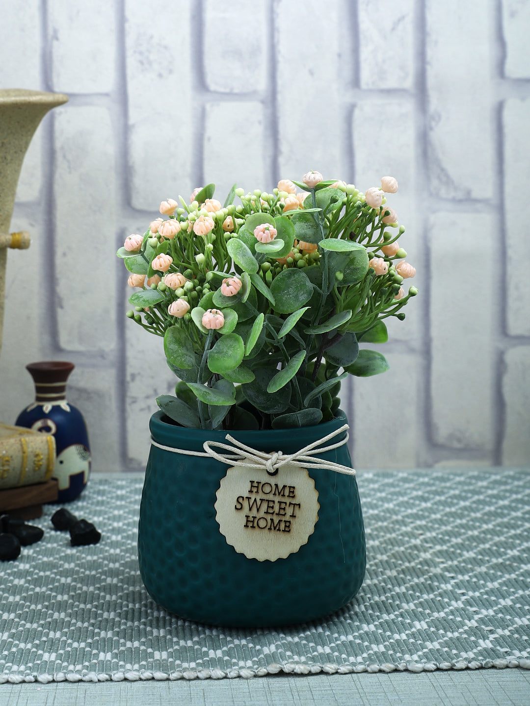 Green Rose Artificial Plant With Pot