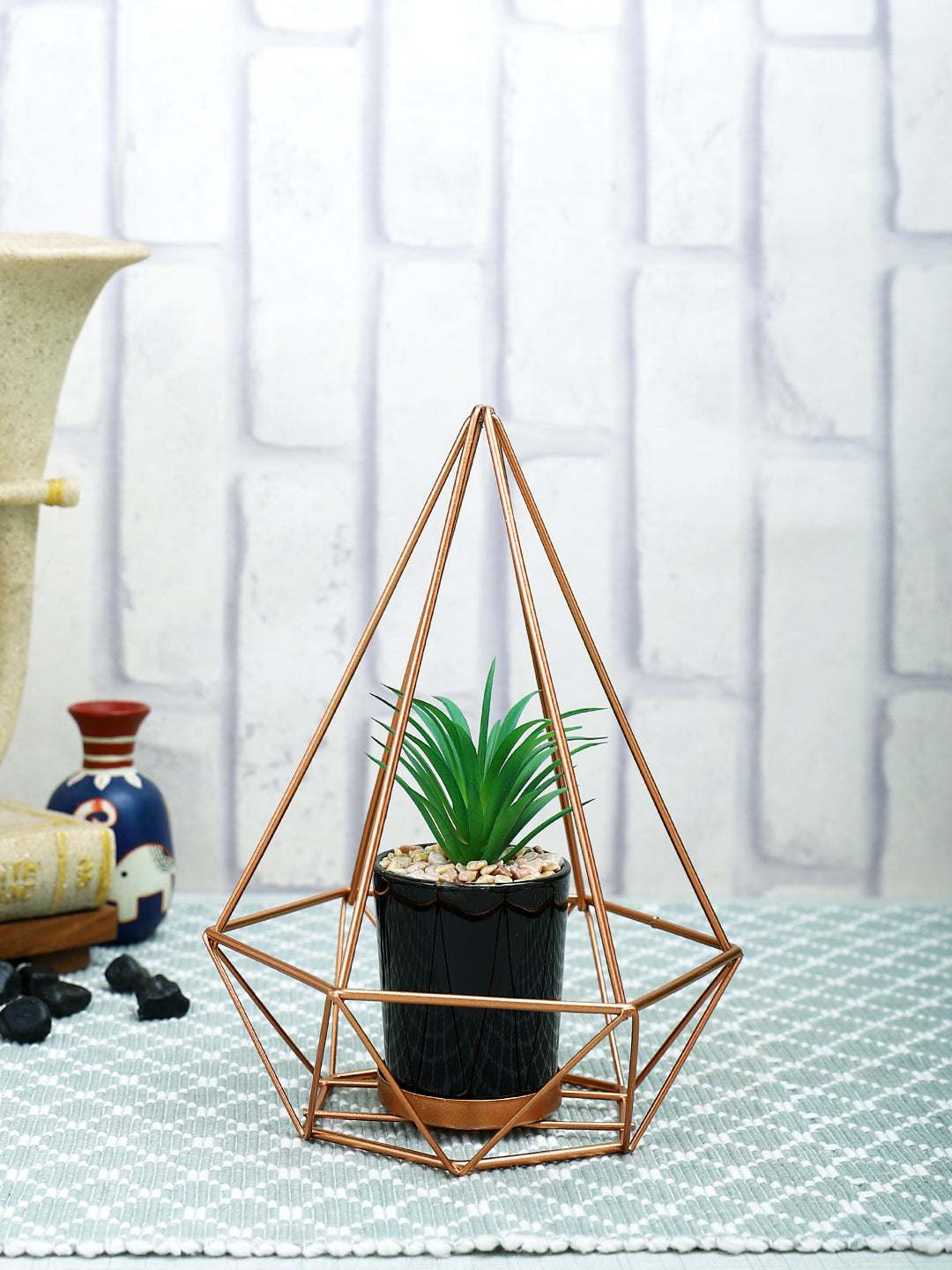Black 1 Pieces Succulent Artificial Plant With Pot