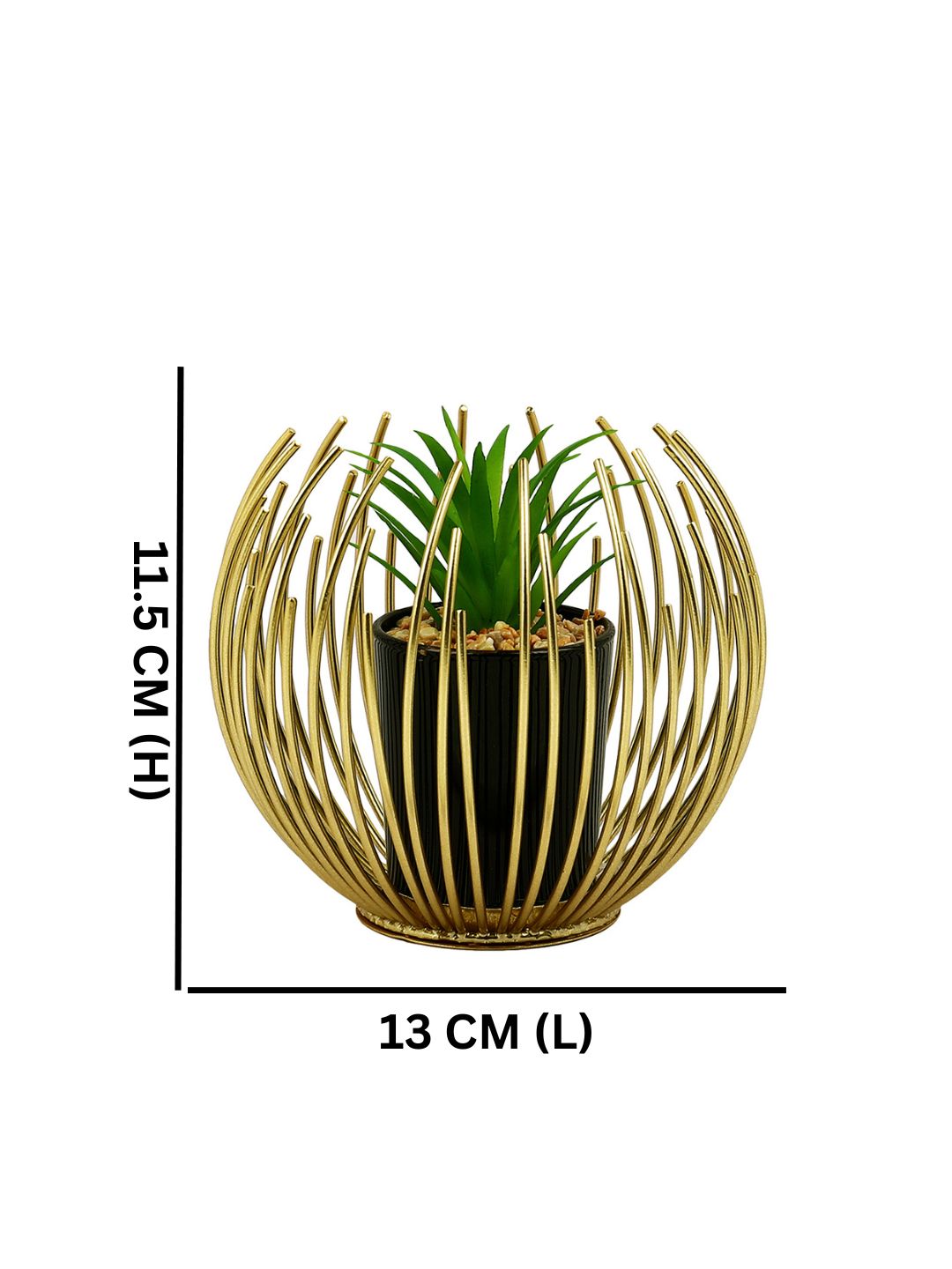 Black 1 Pieces Artificial Plant With Pot