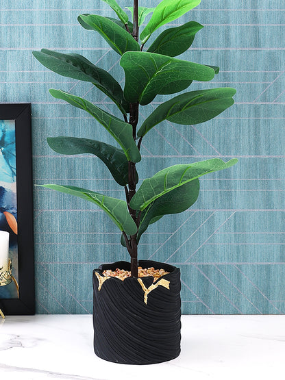 Black 1 Pieces Fig Artificial Plant With Pot