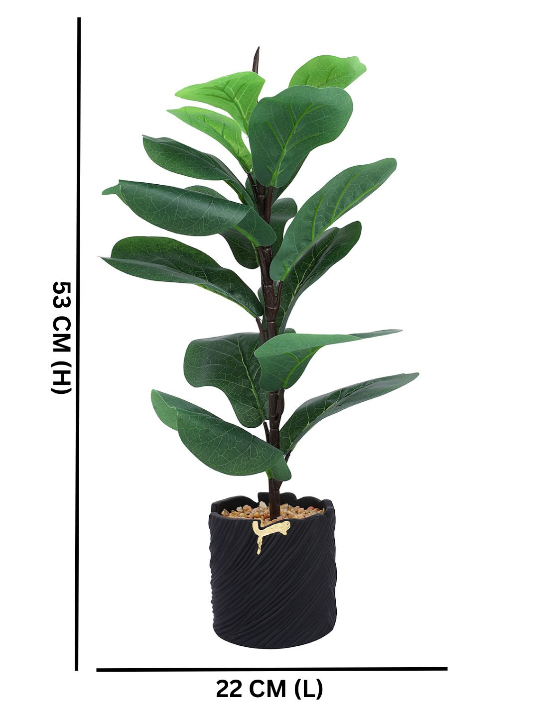 Black 1 Pieces Fig Artificial Plant With Pot