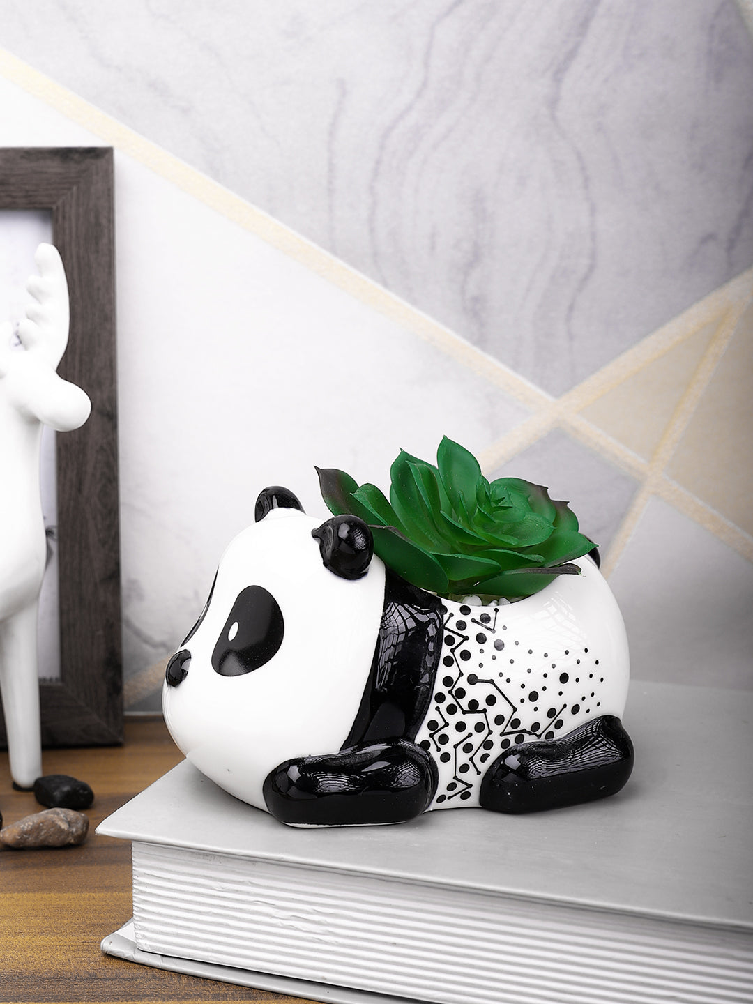 Black 1 Pieces Succulent Artificial Plant With Pot