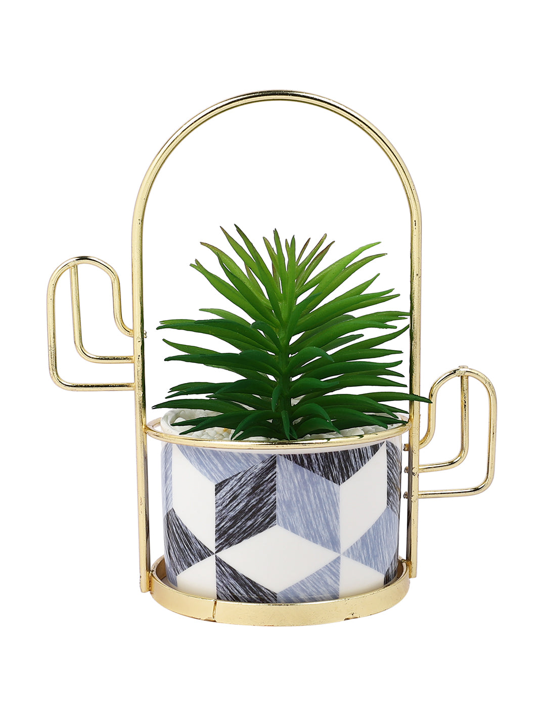 White 1 Pieces Succulent Artificial Plant With Pot