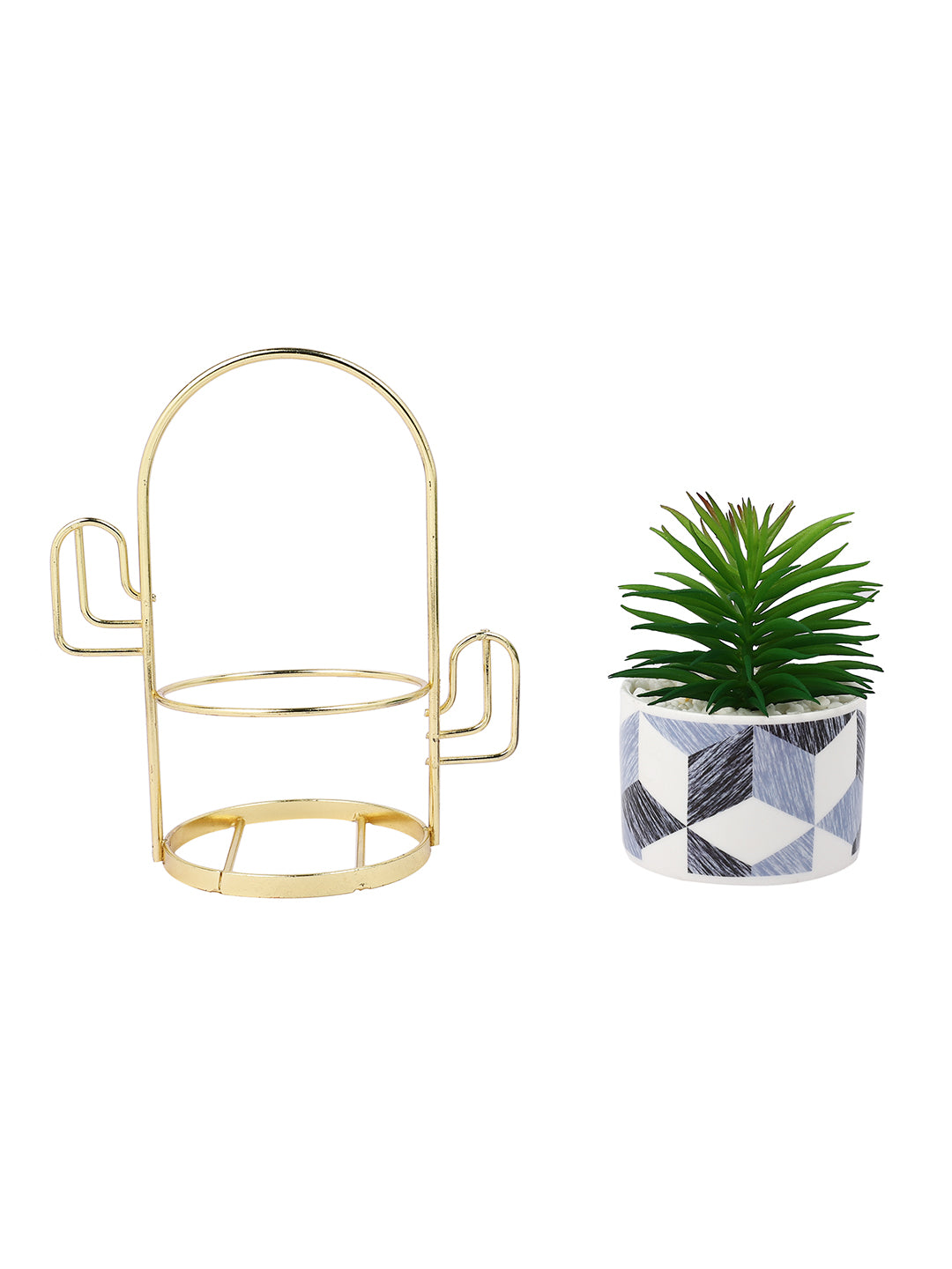 White 1 Pieces Succulent Artificial Plant With Pot