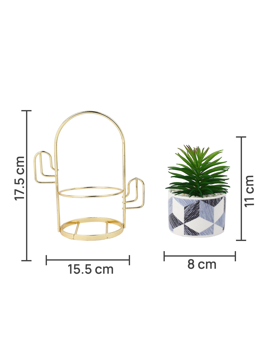 White 1 Pieces Succulent Artificial Plant With Pot