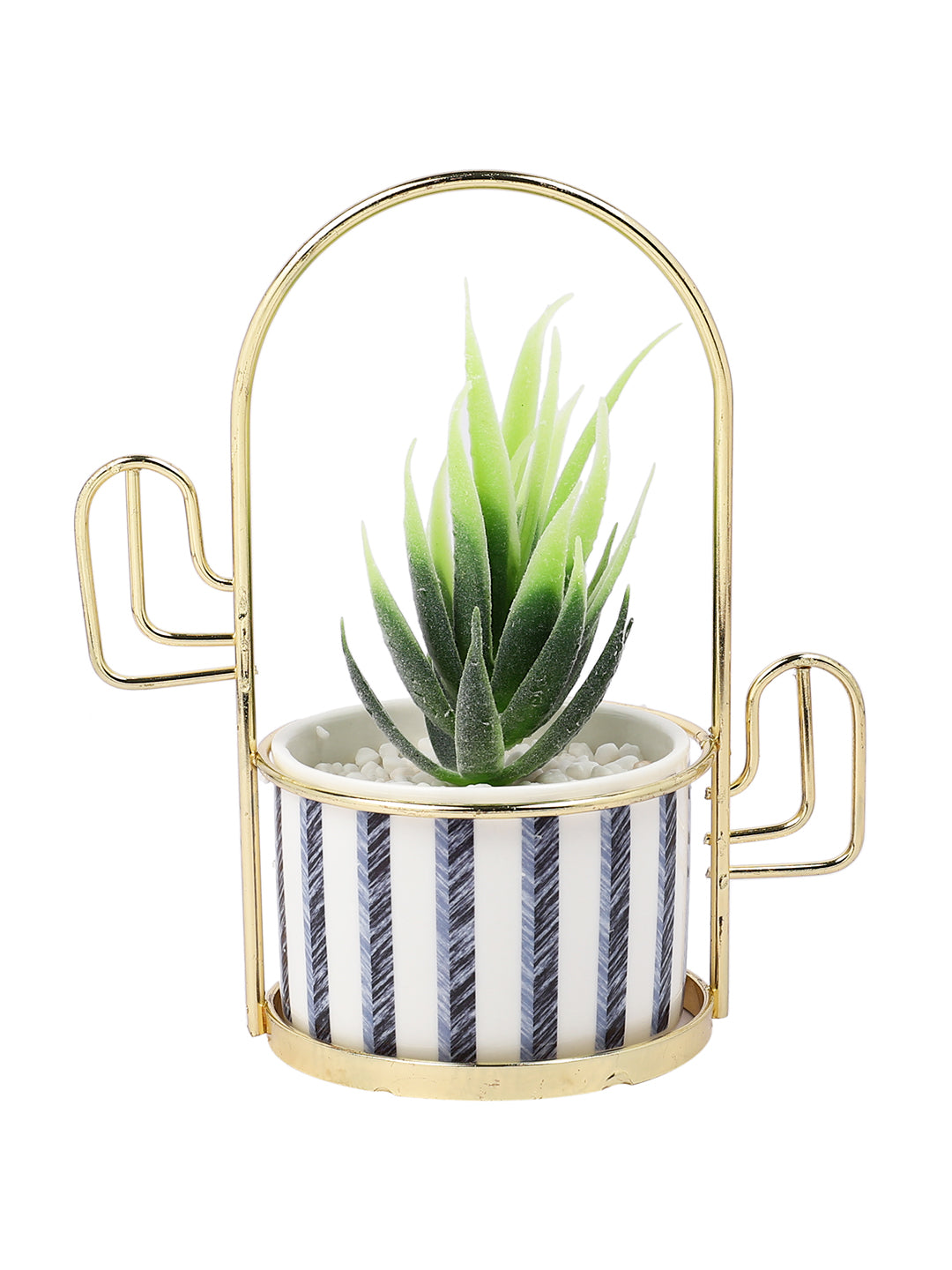 White 1 Pieces Succulent Artificial Plant With Pot