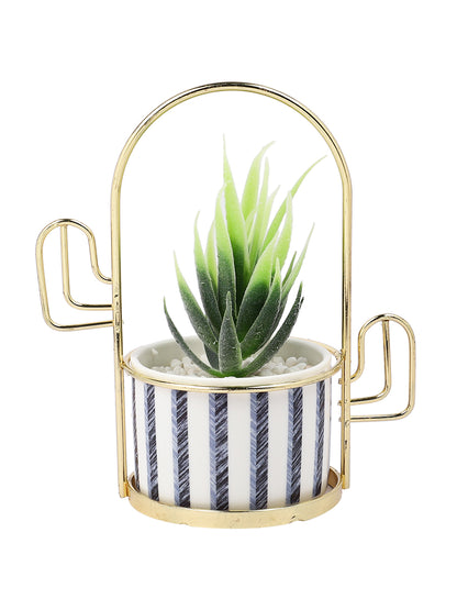 White 1 Pieces Succulent Artificial Plant With Pot