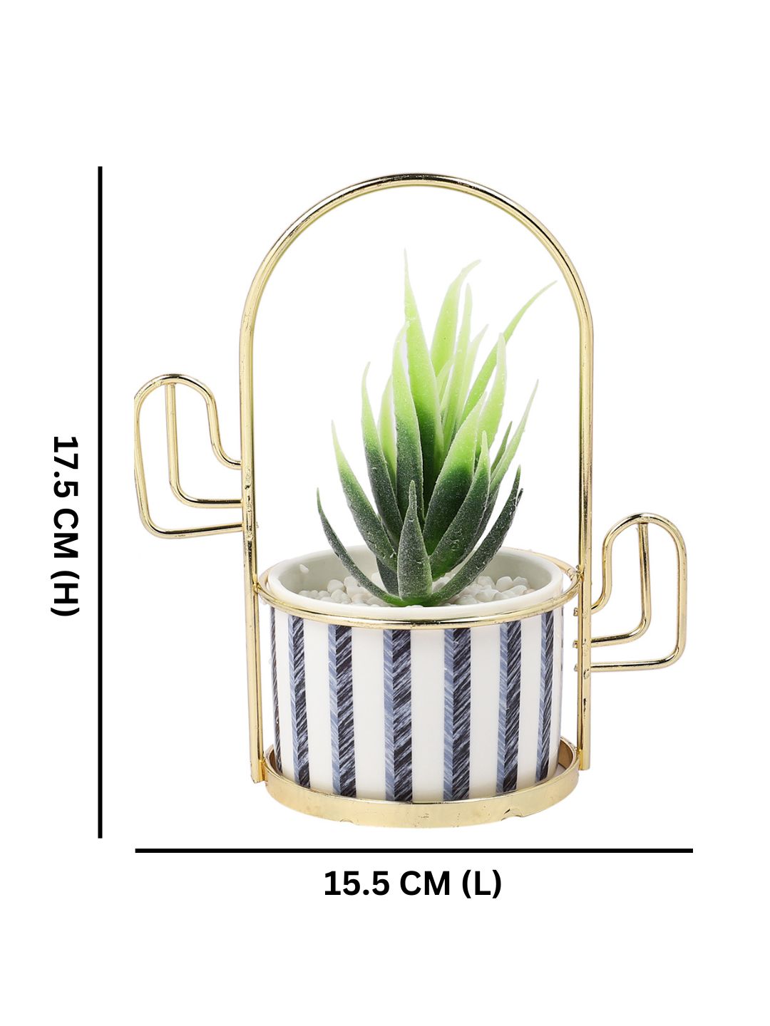 White 1 Pieces Succulent Artificial Plant With Pot