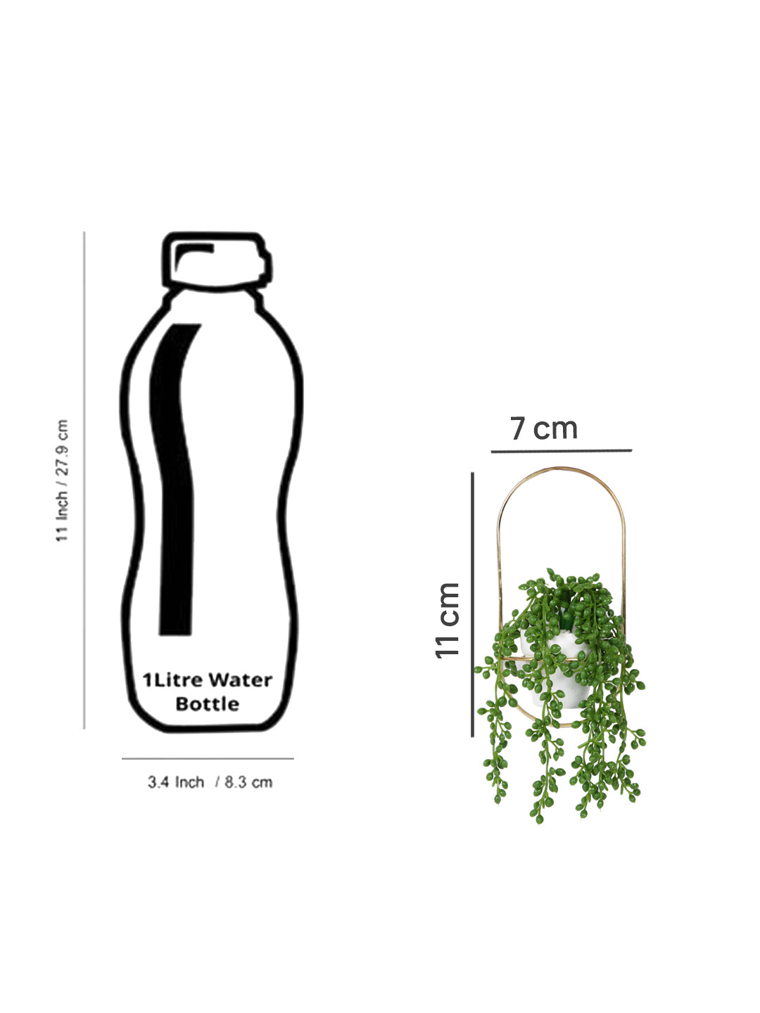 White 1 Pieces Hanging Succulent Artificial Plant With Pot