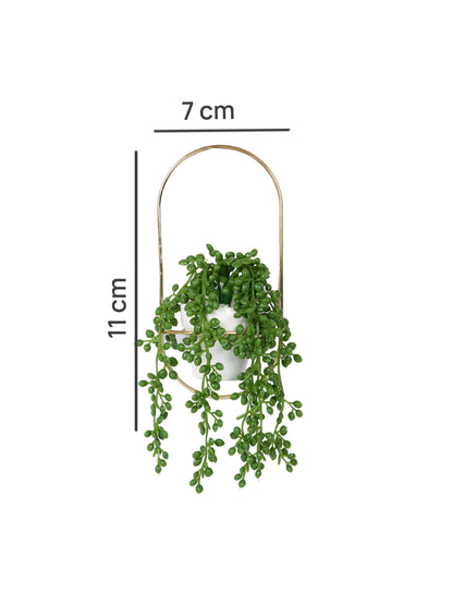 White 1 Pieces Hanging Succulent Artificial Plant With Pot