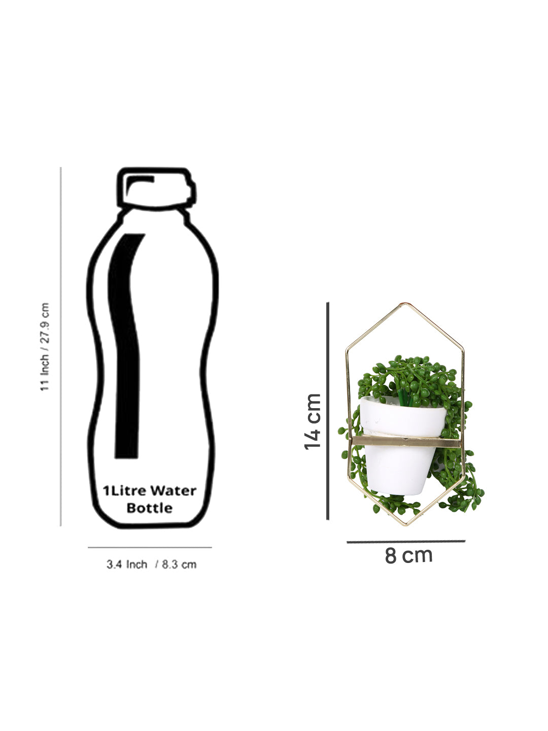 White 1 Pieces Succulent Artificial Plant With Pot