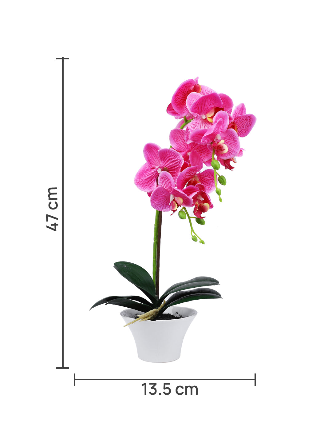 White 1 Pieces Orchid Artificial Plant With Pot