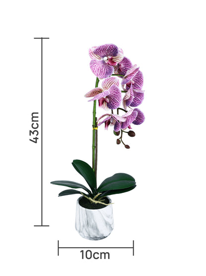 White 1 Pieces Orchid Artificial Plant With Pot