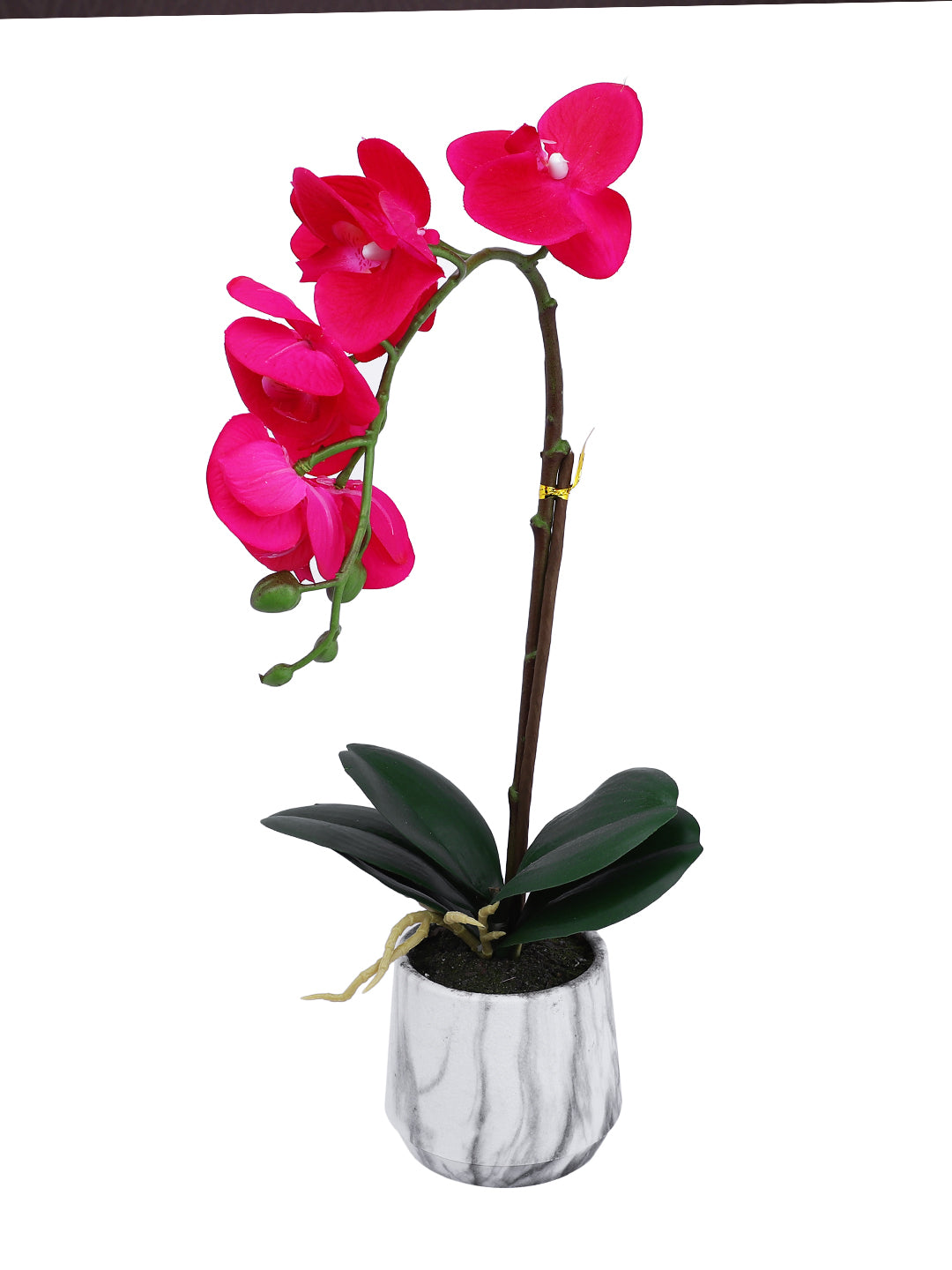 White 1 Pieces Orchid Artificial Plant With Pot