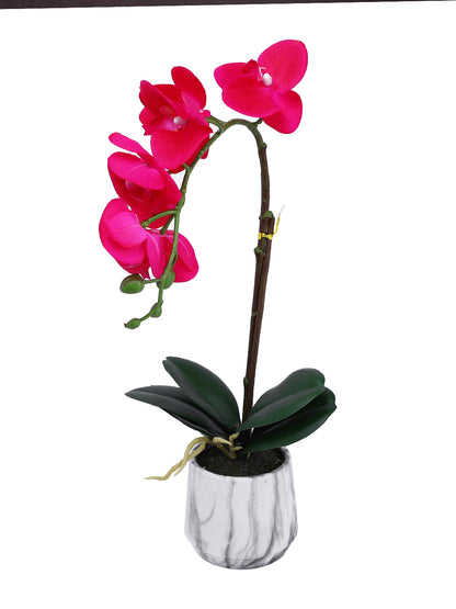 White 1 Pieces Orchid Artificial Plant With Pot