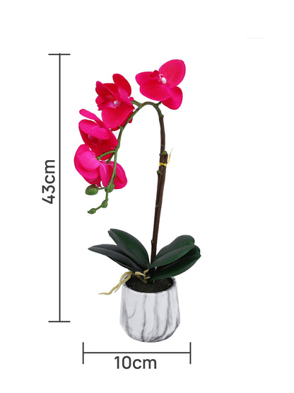 White 1 Pieces Orchid Artificial Plant With Pot