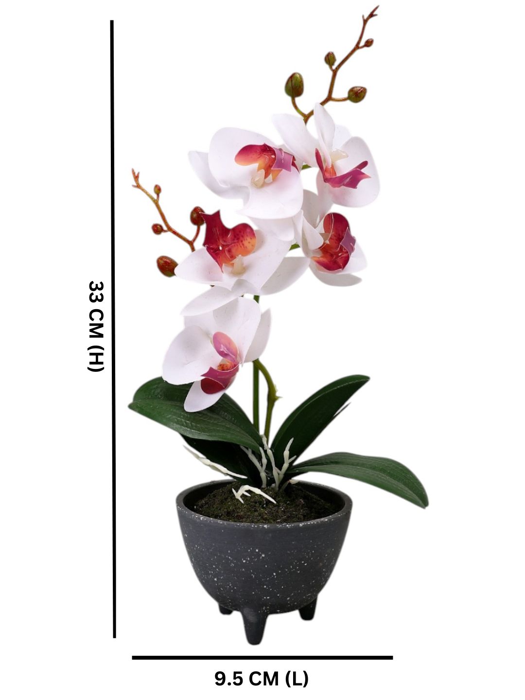 Grey 1 Pieces Orchid Artificial Plant With Pot