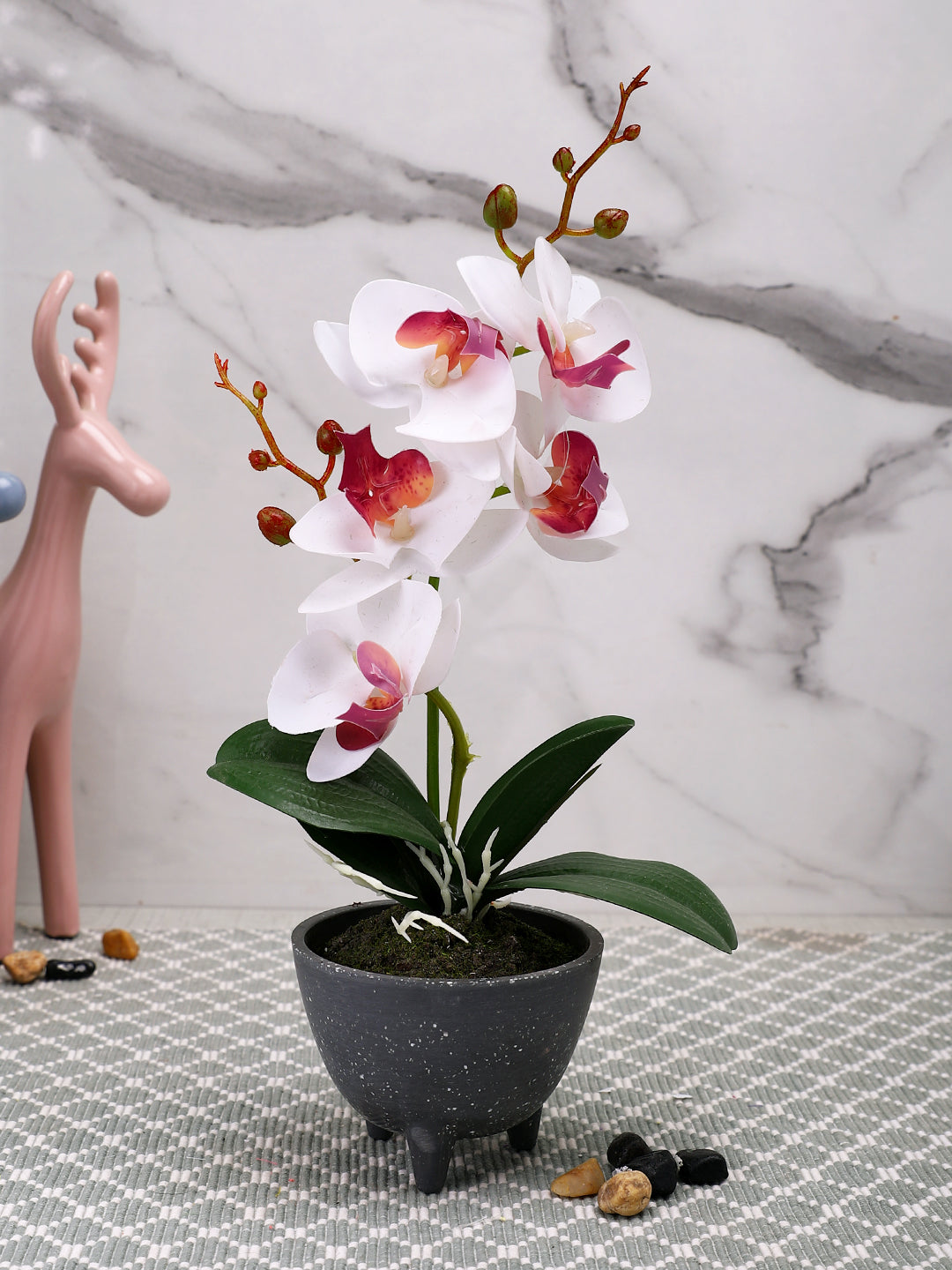 Grey 1 Pieces Orchid Artificial Plant With Pot