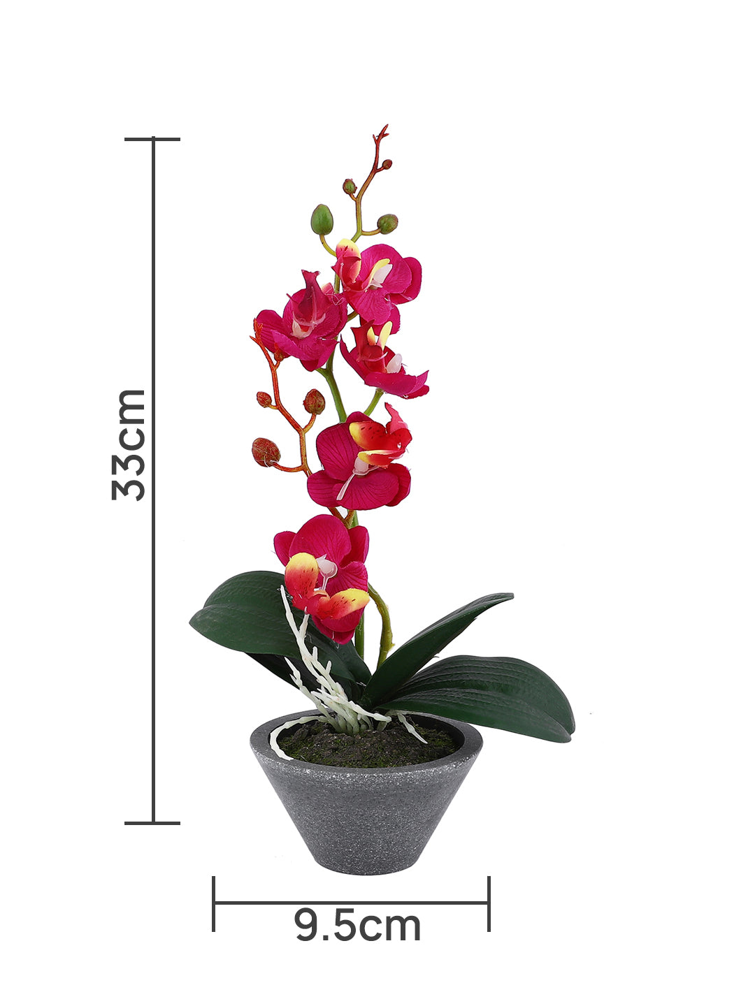 Grey 1 Pieces Orchid Artificial Plant With Pot