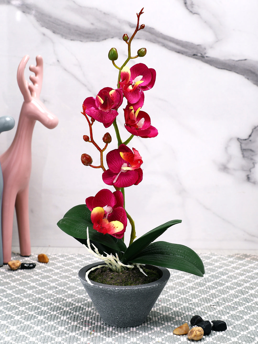 Grey 1 Pieces Orchid Artificial Plant With Pot