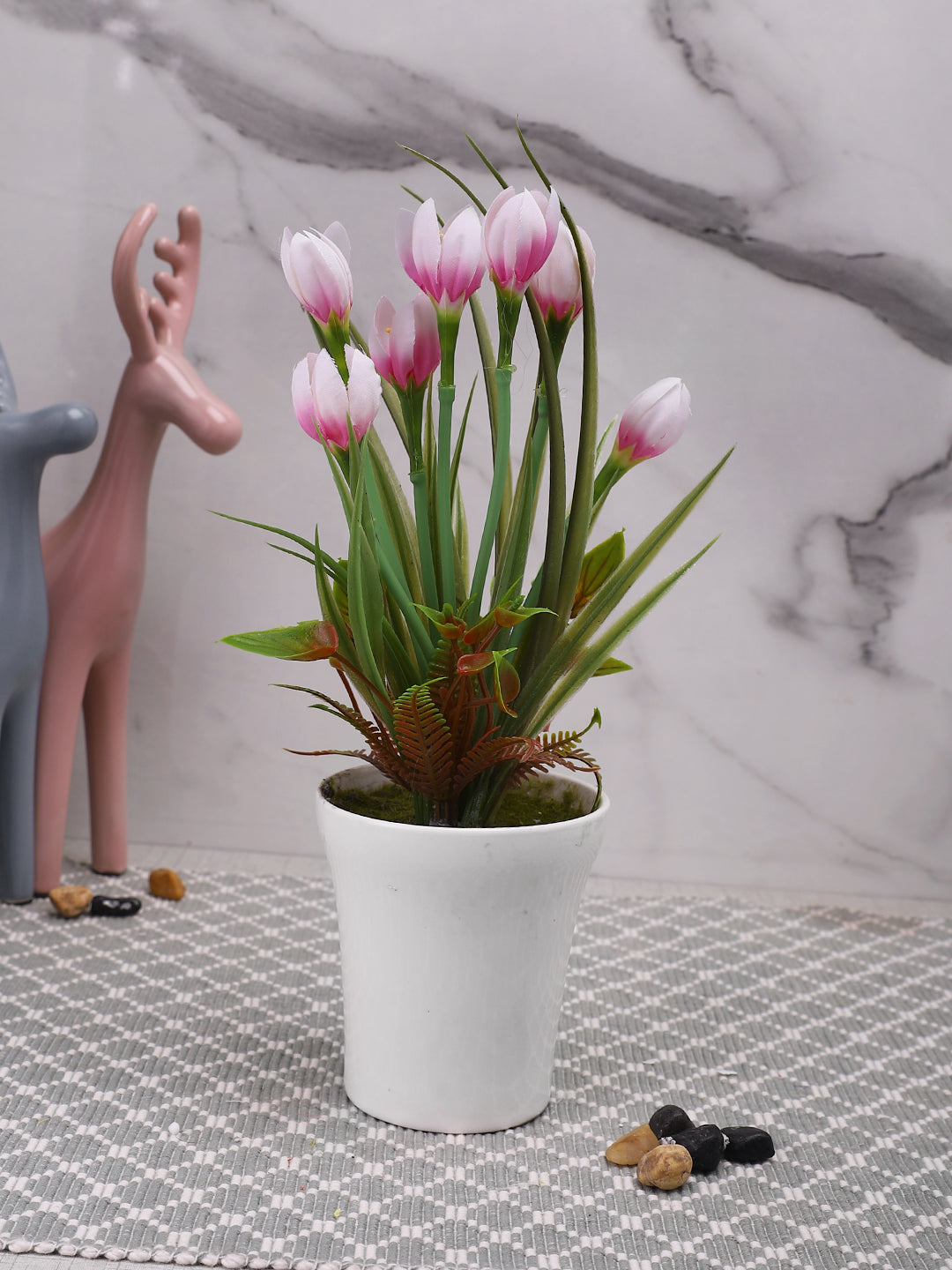 White 1 Pieces Orchid Artificial Plant With Pot