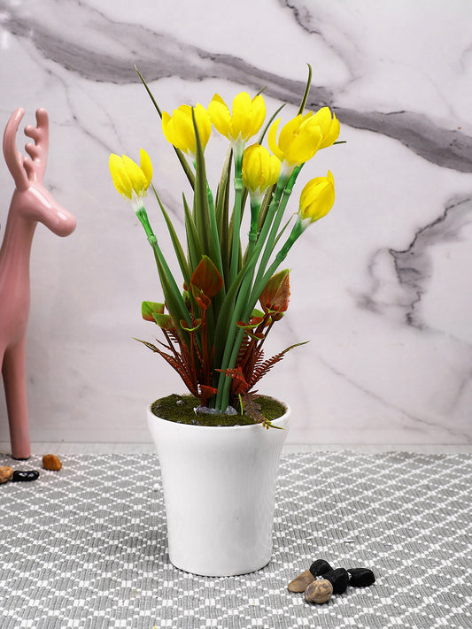 White 1 Pieces Orchid Artificial Plant With Pot