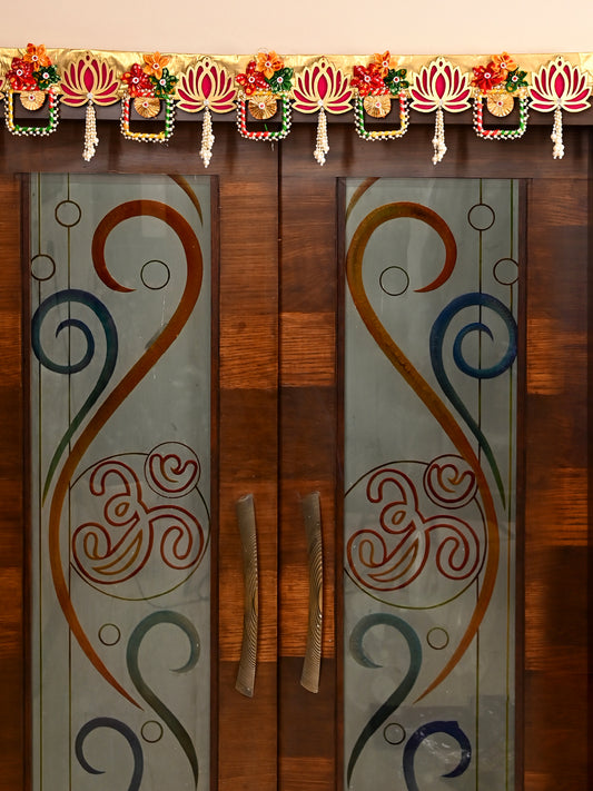 Lotus Motif Toran with Multicolor Flowers