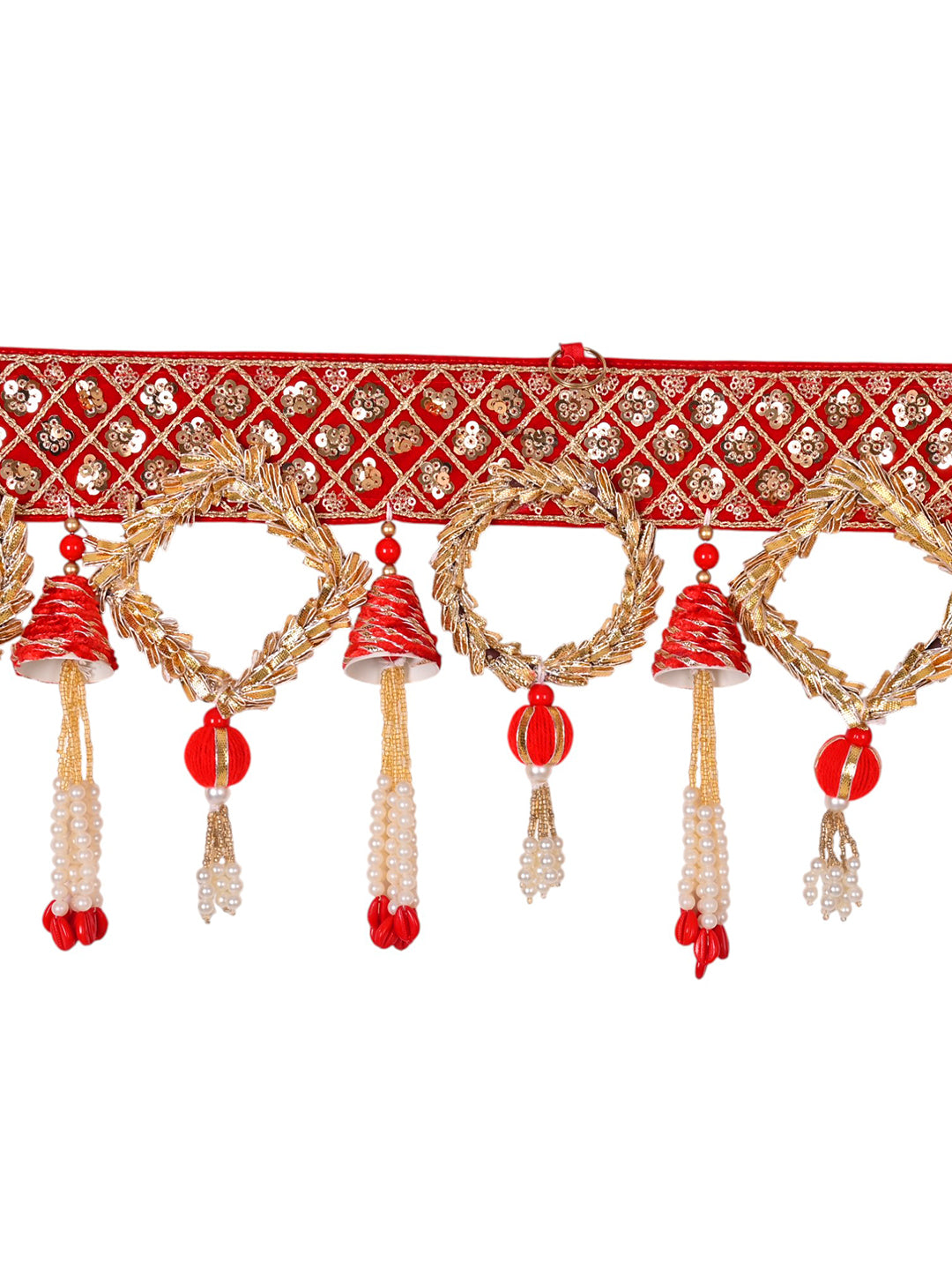 Ethnic Door Toran with Red and Golden Beads