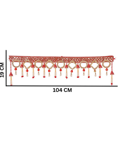 Ethnic Door Toran with Red and Golden Beads