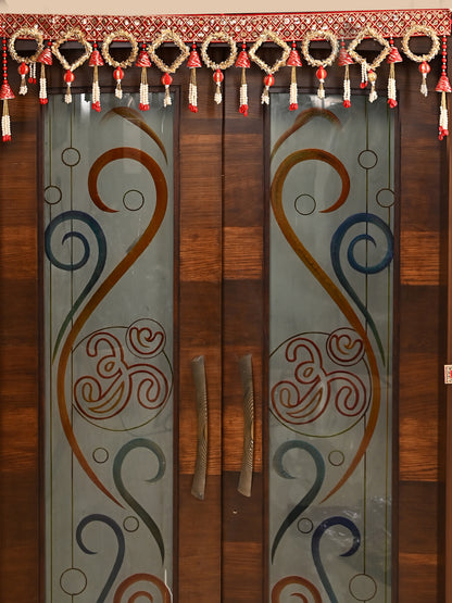 Ethnic Door Toran with Red and Golden Beads