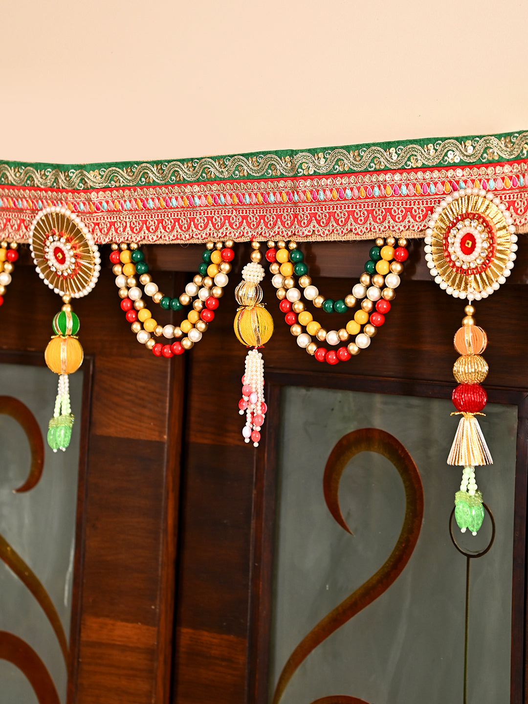 Beaded Toran with Multicolor Strings & Tassels