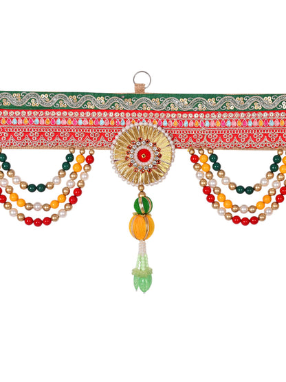Beaded Toran with Multicolor Strings & Tassels
