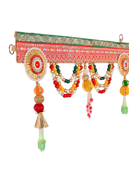Beaded Toran with Multicolor Strings & Tassels