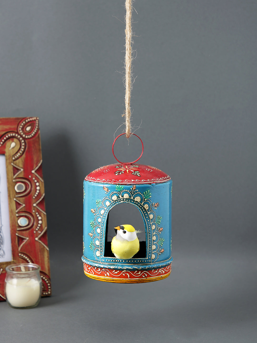 Metallic Handcrafted Hanging Birdhouse