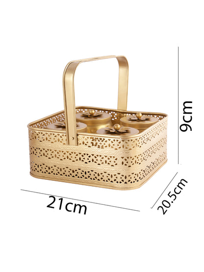 Set of 4 Jars with Basket