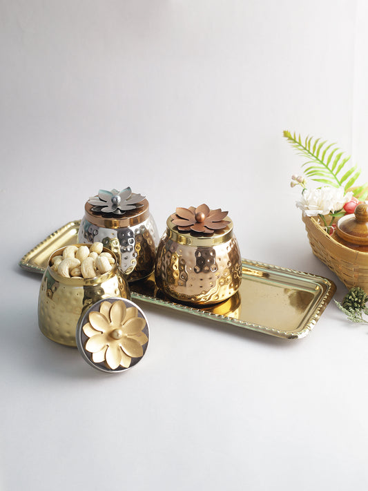 Set of 3 Jars with Tray