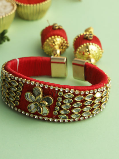 Traditional Red Kundan Bangle Rakhi