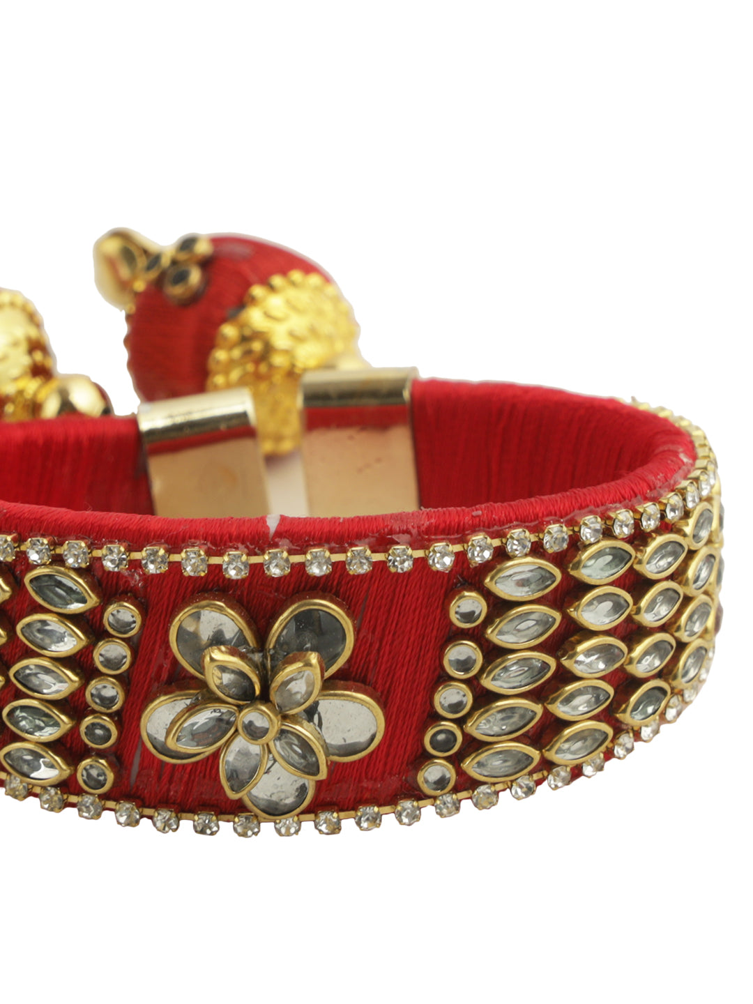 Traditional Red Kundan Bangle Rakhi