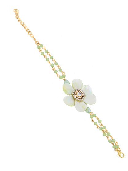 Pastel Bloom Bracelet Rakhi for Bhabhi with Floral Centerpiece