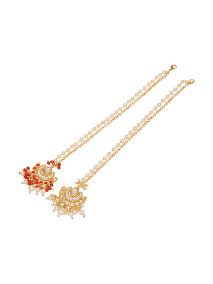 Golden Pearl Drop Bhabhi Lumba Bracelet Rakhi