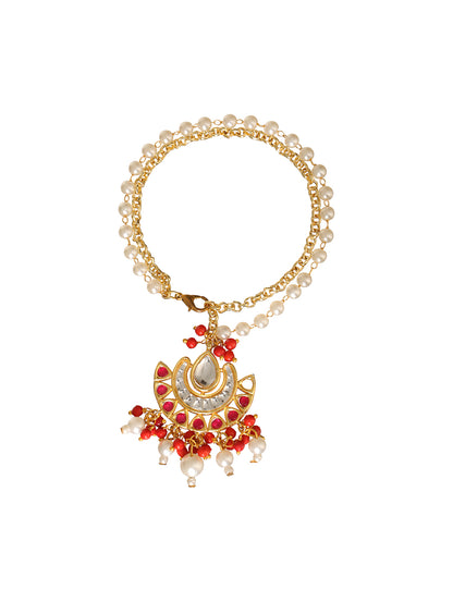 Golden Pearl Drop Bhabhi Lumba Bracelet Rakhi