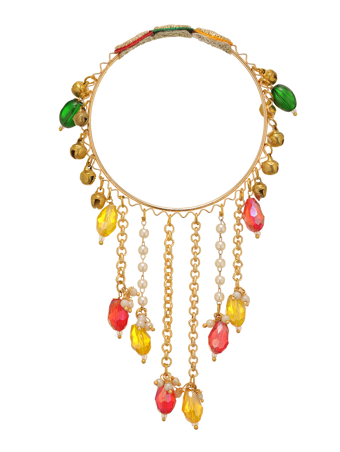 Multicolour Beads Floral Bhabhi Lumba Bracelet Rakhi