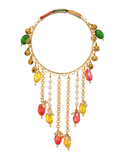 Multicolour Beads Floral Bhabhi Lumba Bracelet Rakhi