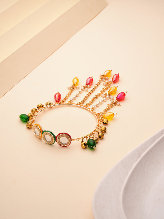 Multicolour Beads Floral Bhabhi Lumba Bracelet Rakhi