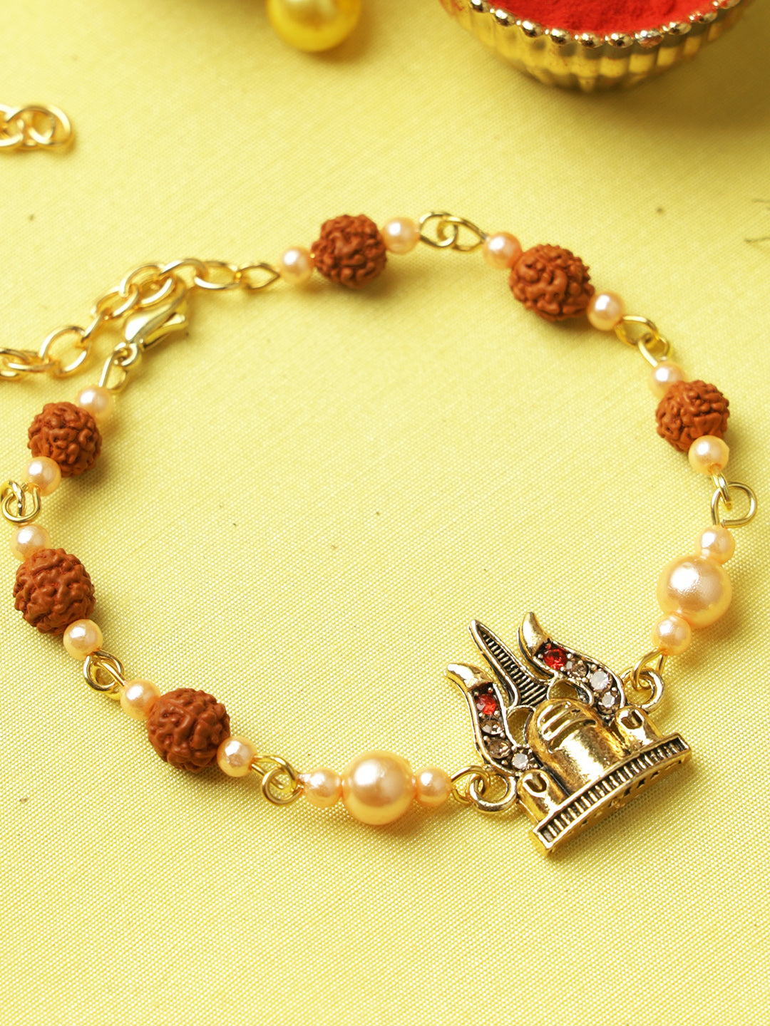 Shiva Trishul with Rudraksh Bracelet Rakhi