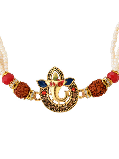Divine Ganesha Rakhi with Rudraksh