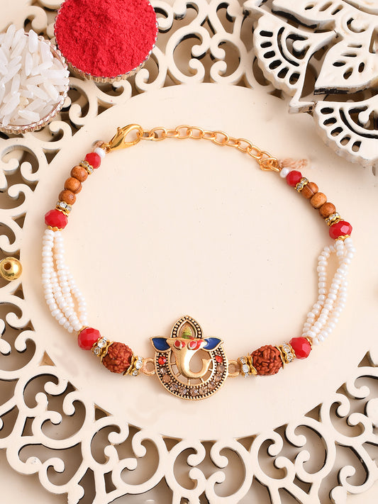 Divine Ganesha Rakhi with Rudraksh