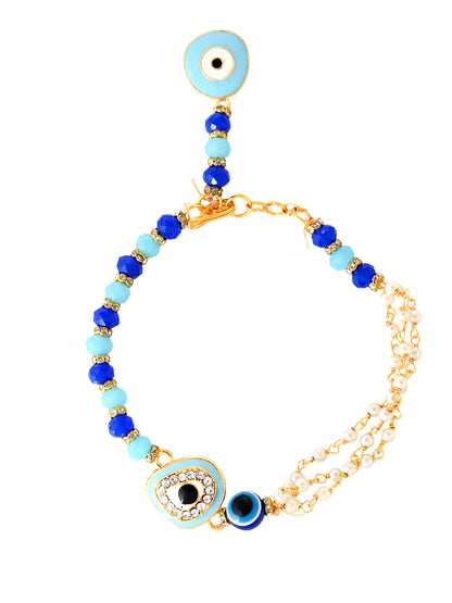 Charming Evil Eye Rakhi with Blue Beads